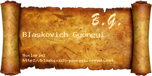 Blaskovich Gyöngyi névjegykártya