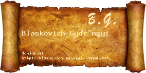 Blaskovich Gyöngyi névjegykártya