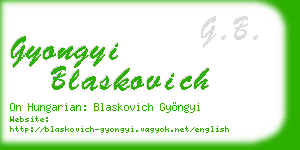 gyongyi blaskovich business card